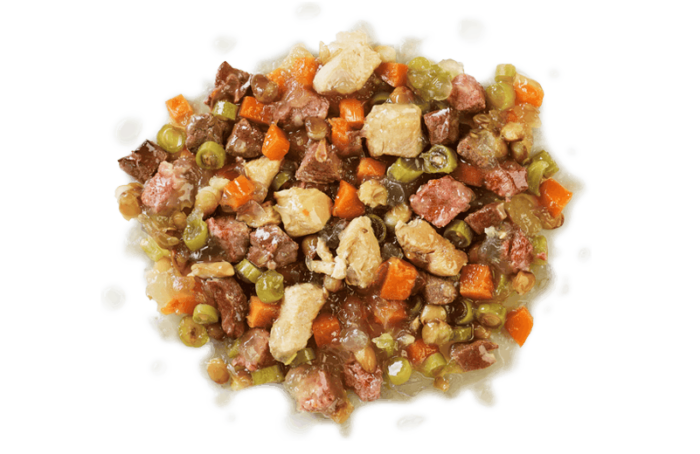 Beef with Carrots, Green Beans & Lentils in Jelly Tin