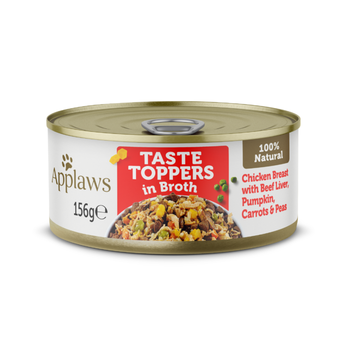 Chicken Breast with Beef Liver, Pumpkin, Carrots & Peas in Broth Tin