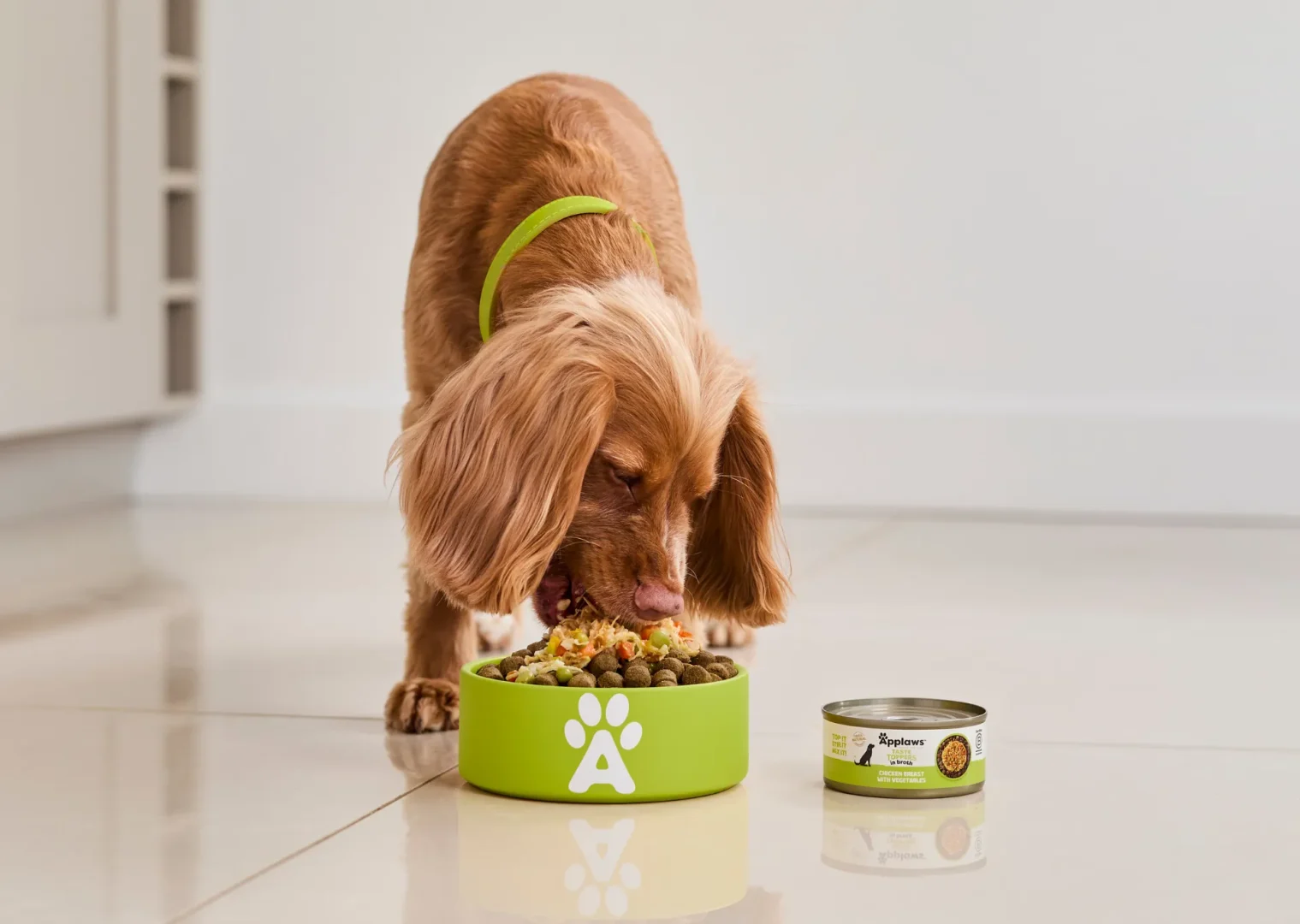 Dog eating Applaws Taste Toppers