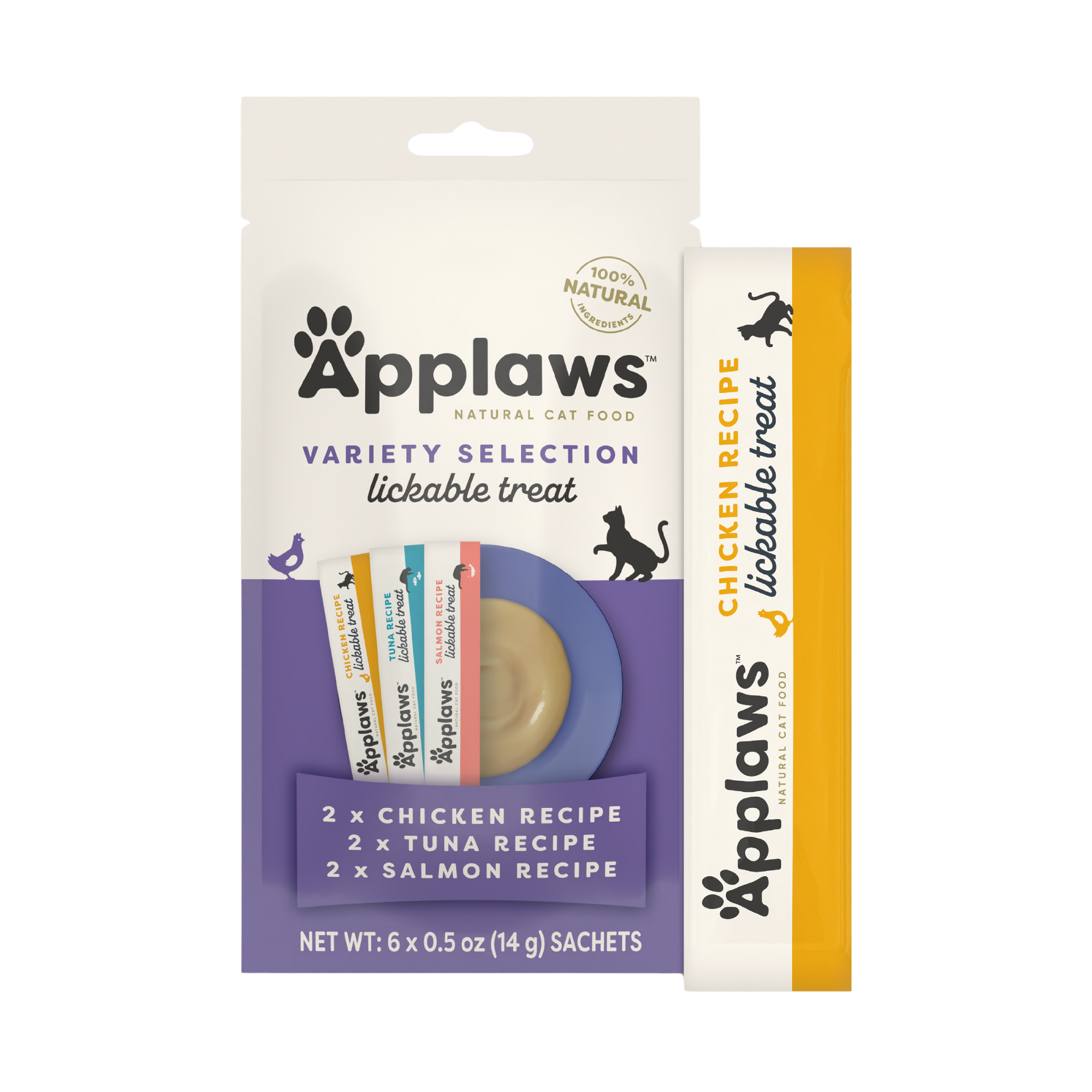 Variety Selection Lickable Treats 6x0 5oz Sachet Applaws US