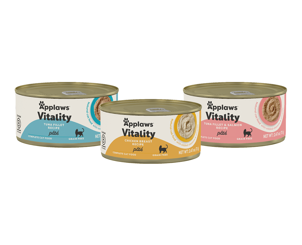 Vitality Natural Wet Cat Food with Added Vitamins & Minerals Tuna Fillet Pâté Recipe in Broth — Applaws